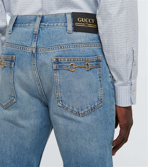 gucci straight leg denim pants